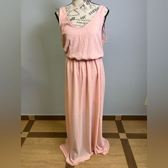 NWT Show Me Your Mumu Kendall Maxi Dress Dust Blush Crisp Light Pink Bridesmaid - Picture 2 of 9